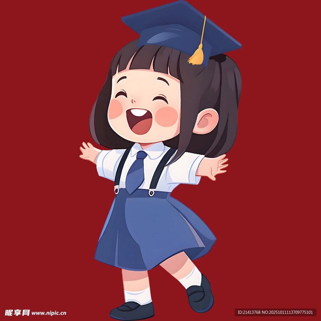 毕业女孩开心庆祝