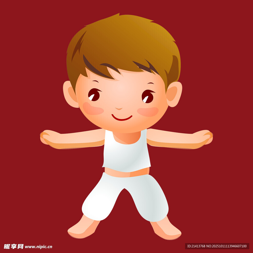练武术的小男孩