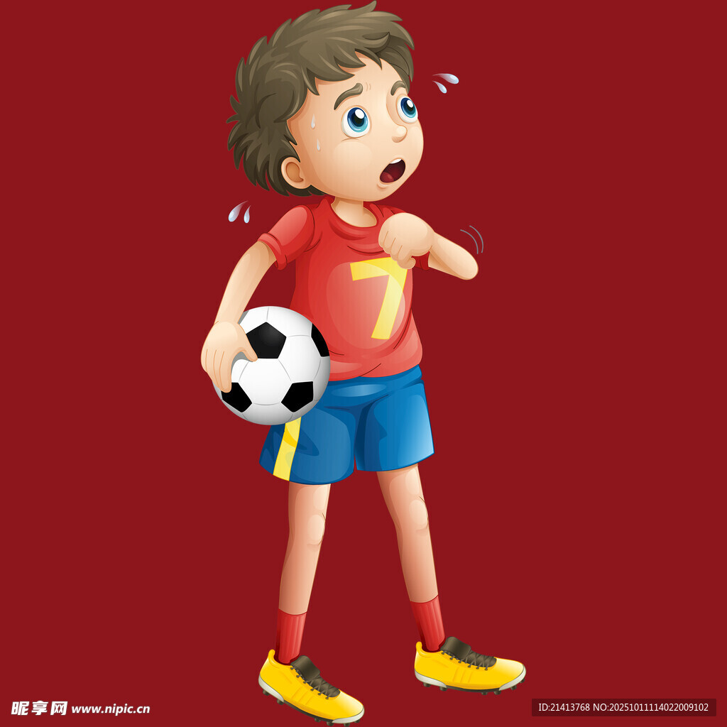 手持足球的活力少年
