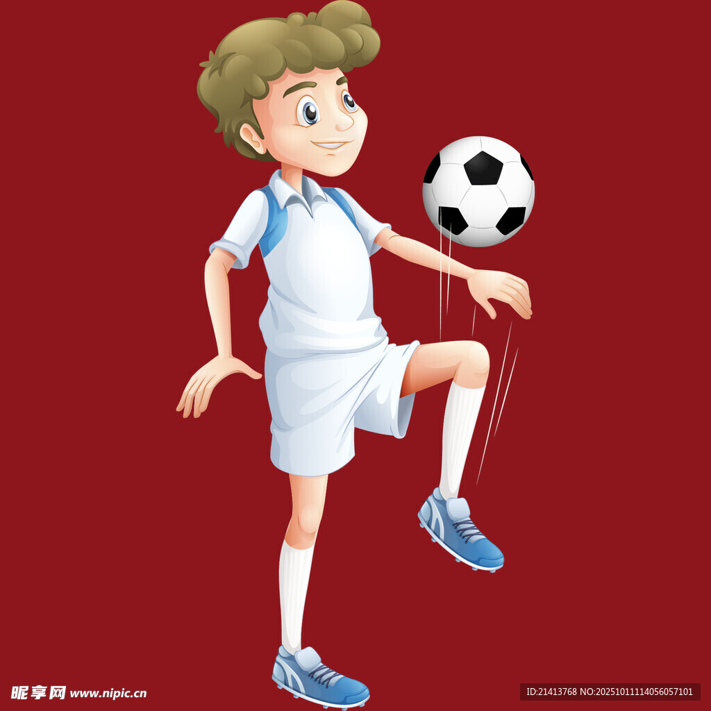 男孩踢足球瞬间