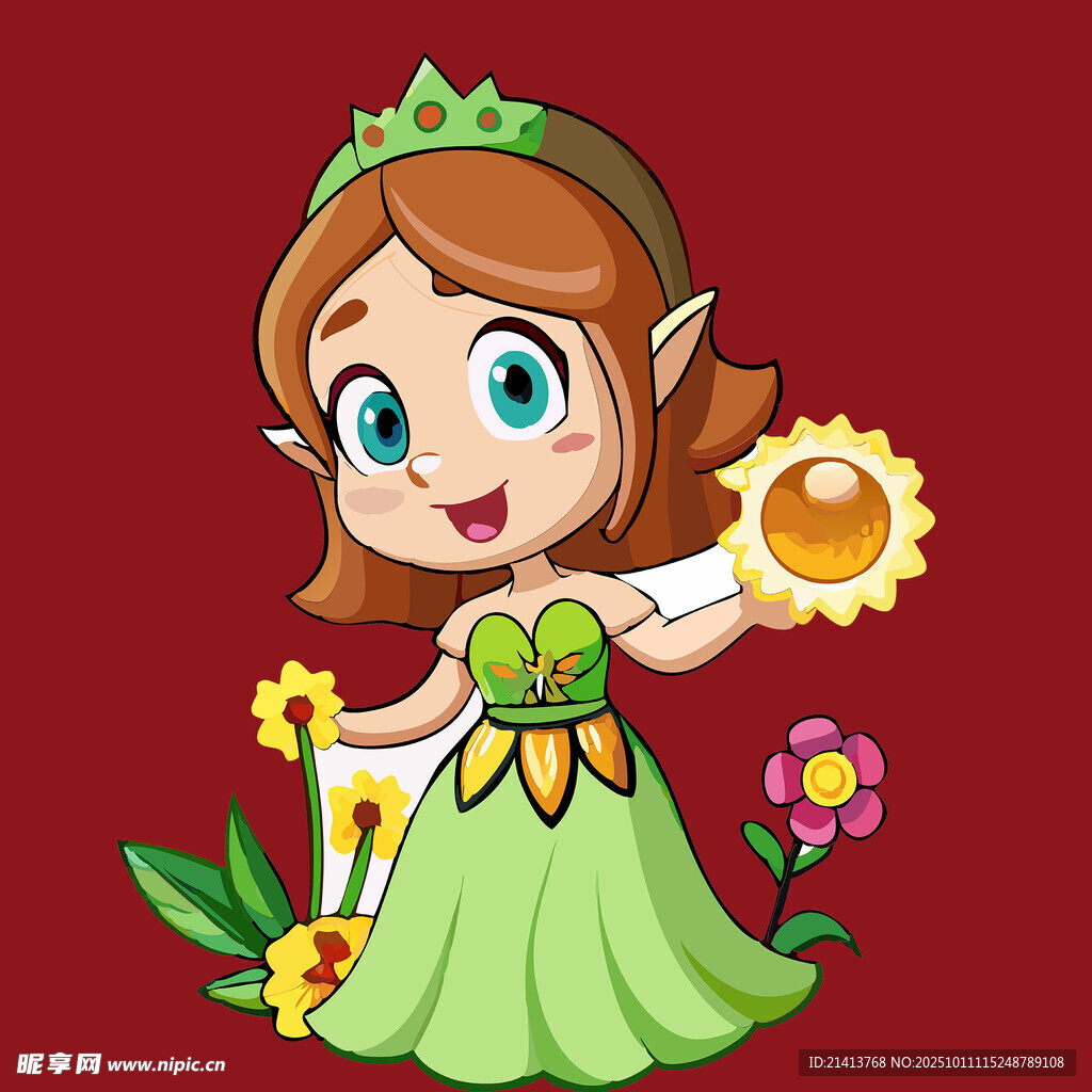 可爱花仙子精灵女孩形象