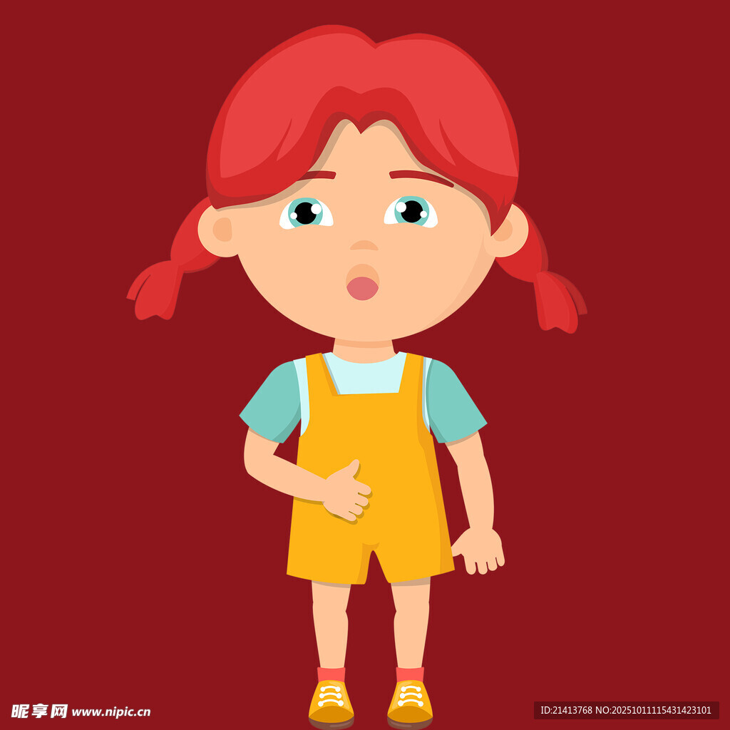 扎双马尾的可爱小女孩