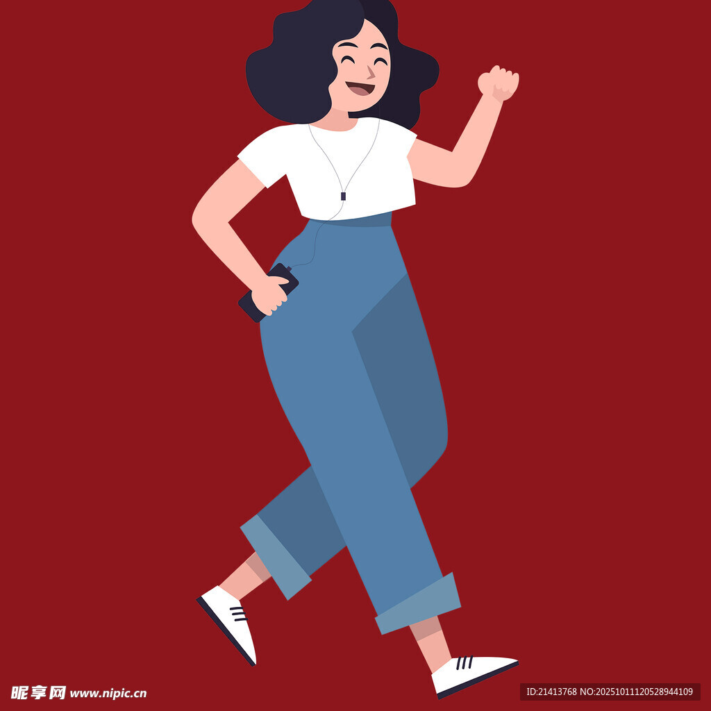 活力女性迈步前行