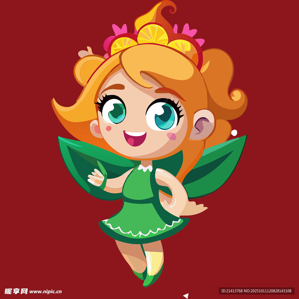 可爱绿衣小精灵