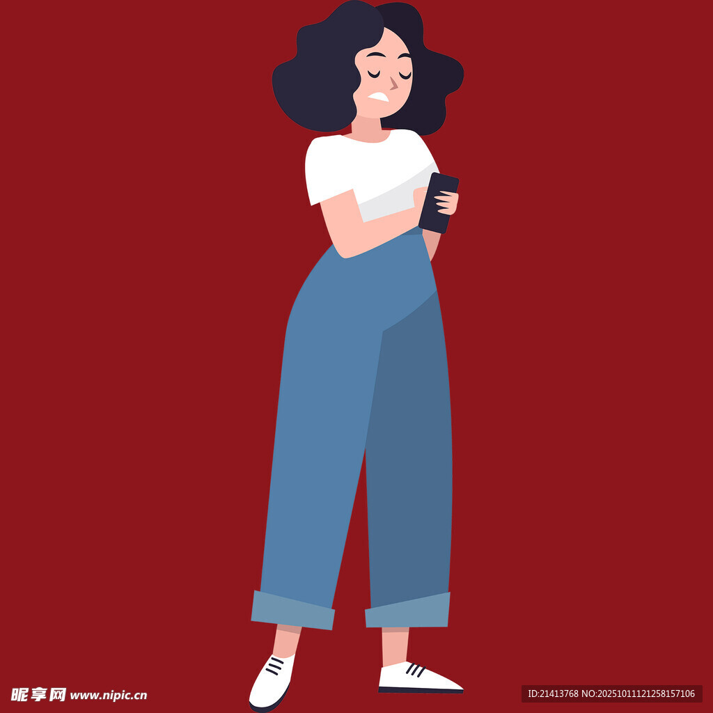 时尚休闲风女子站立姿态