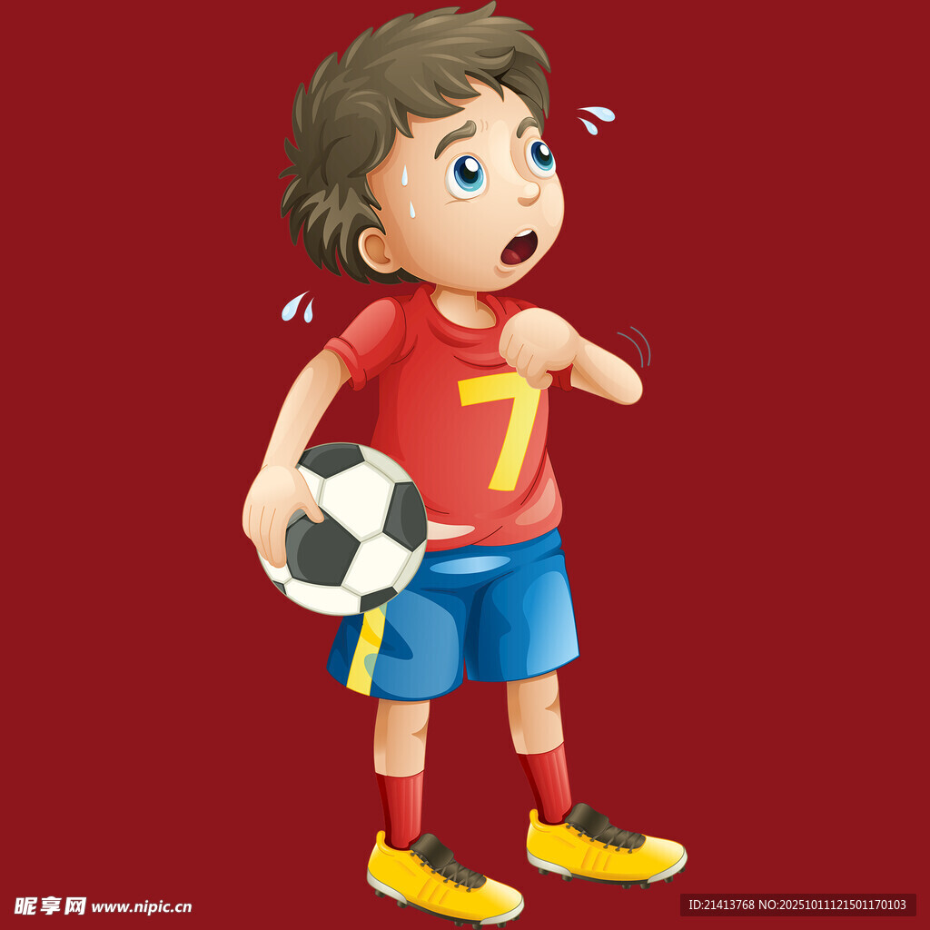 受伤的足球少年