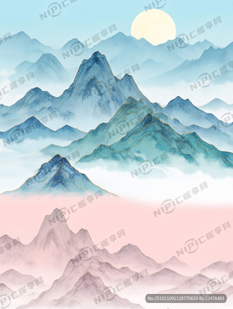 名称：接待手册  水墨山水背景
