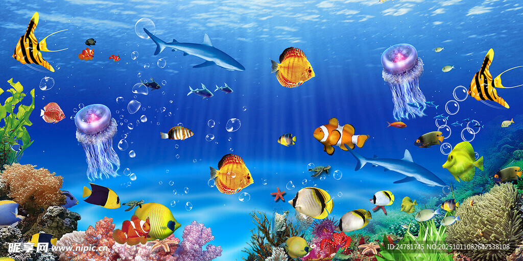 游乐场水族馆海底世界海洋背景图