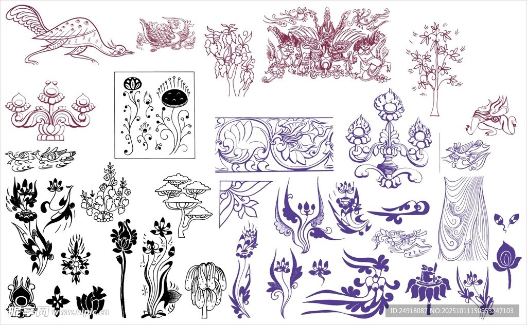 花纹 花边 传统图案 装饰雕花