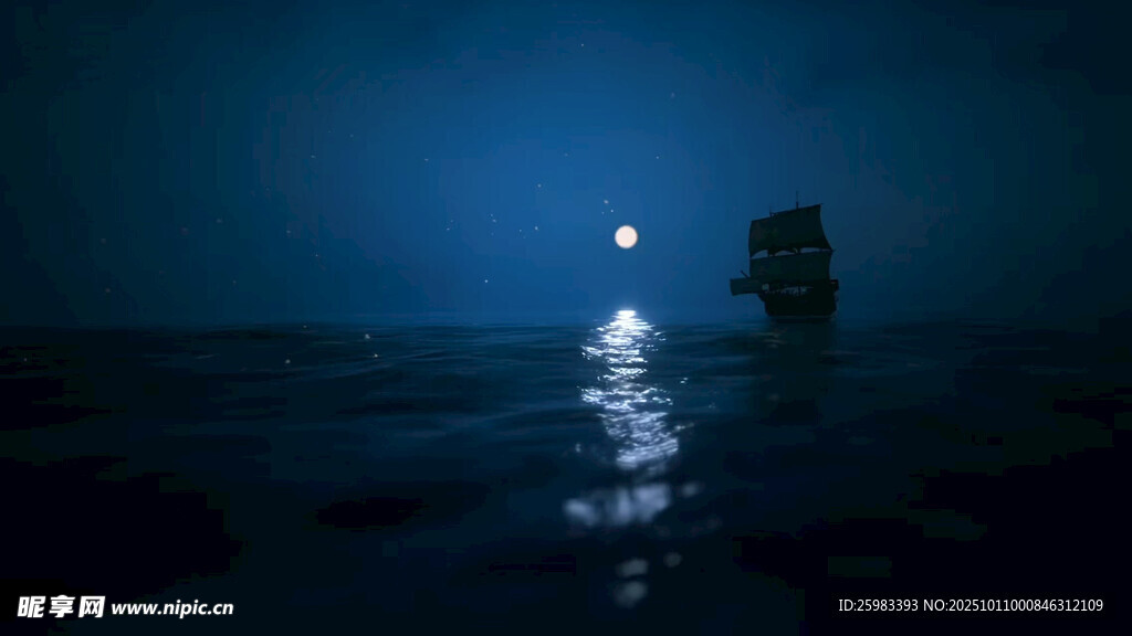 海面月光