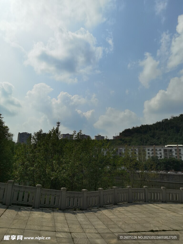 户外开阔风景与绿植景观