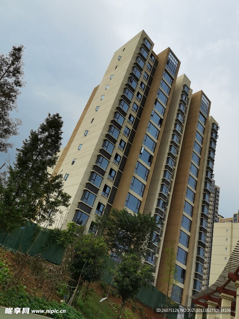 高层住宅楼周边绿化景观