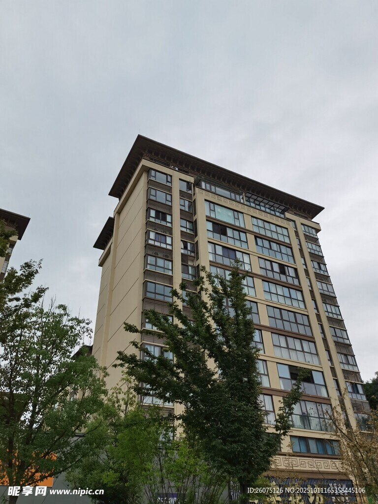 高层住宅楼外观景观