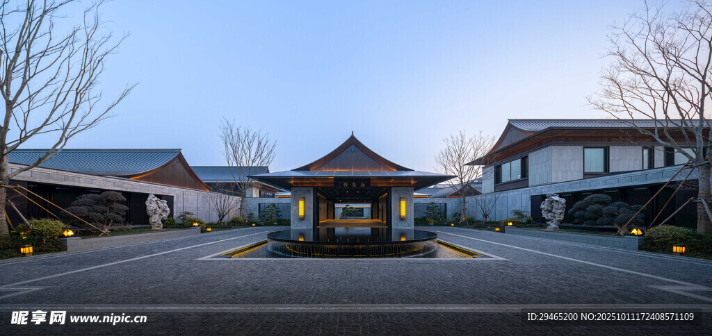 中式传统建筑庭院景观
