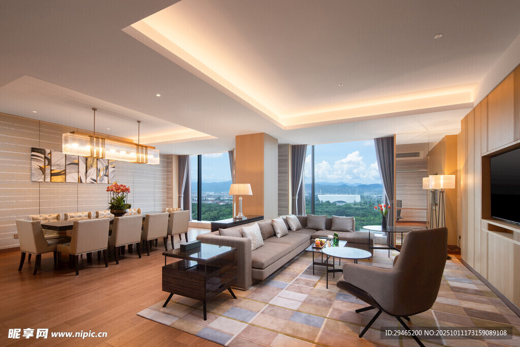 豪华现代风格客厅全景