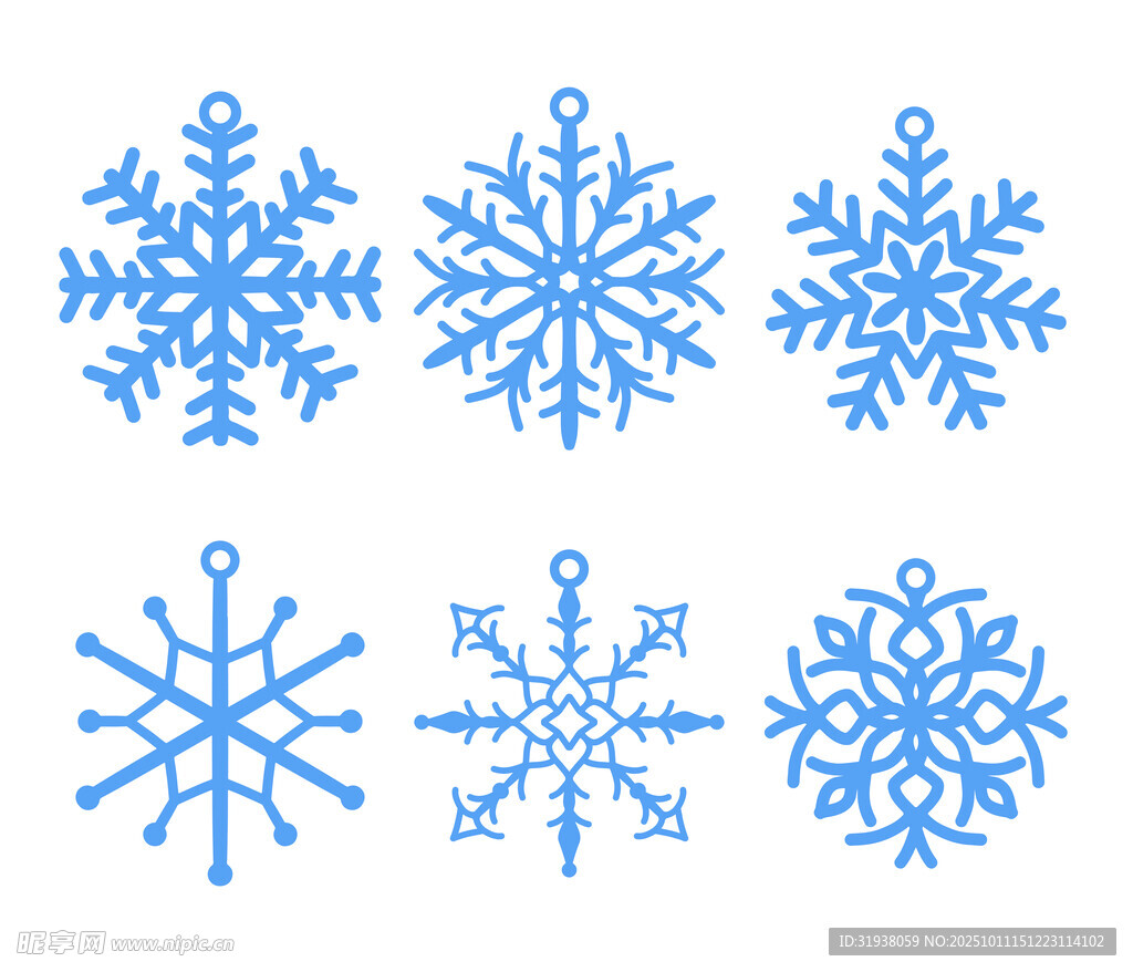 蓝色雪花图案 