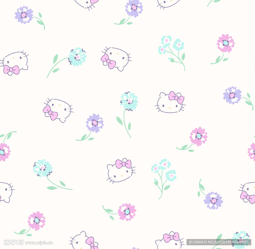 可爱花卉图案背景