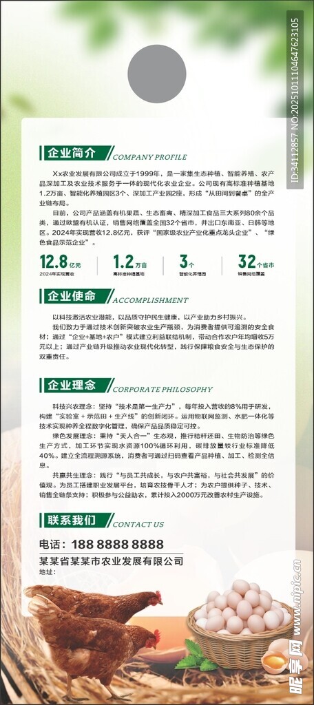 农业鸡蛋鸡农产品宣传展架海报