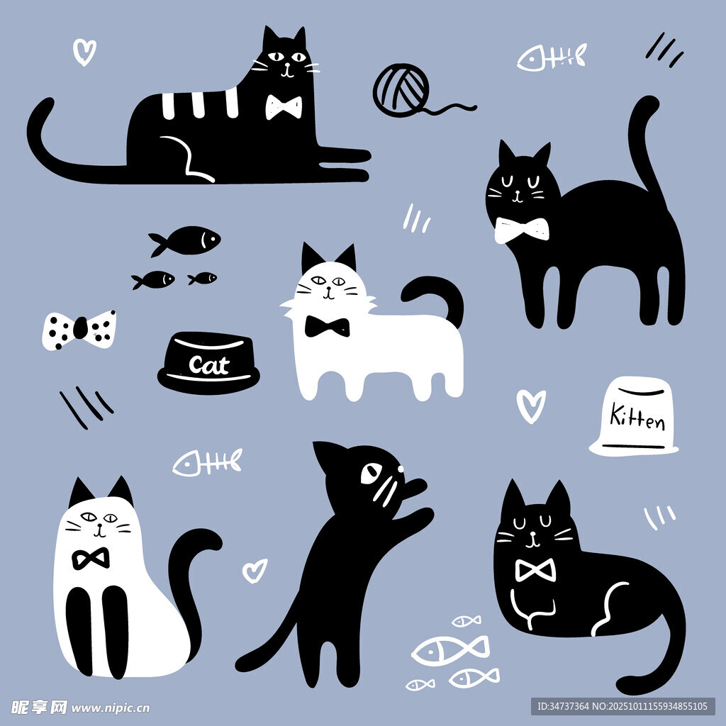 可爱猫咪图案集合