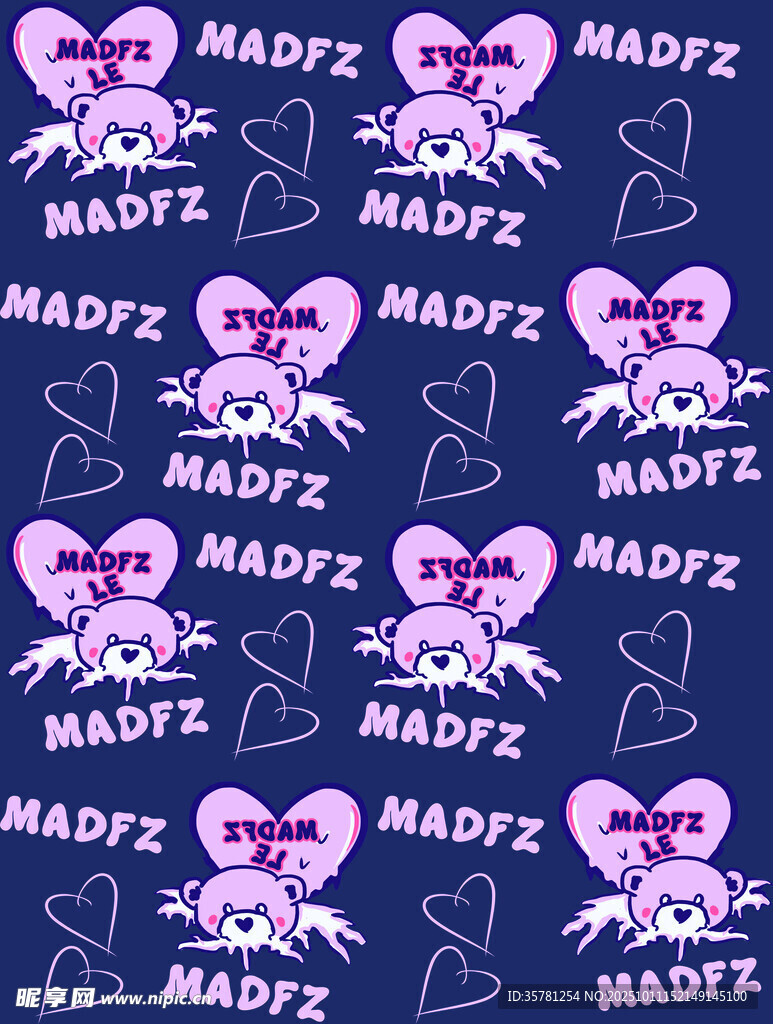 心形Madiz图案背景