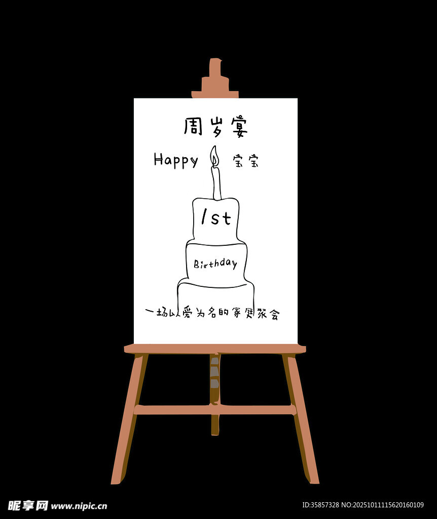 周岁宴迎宾牌