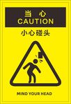 当心碰头警示标识