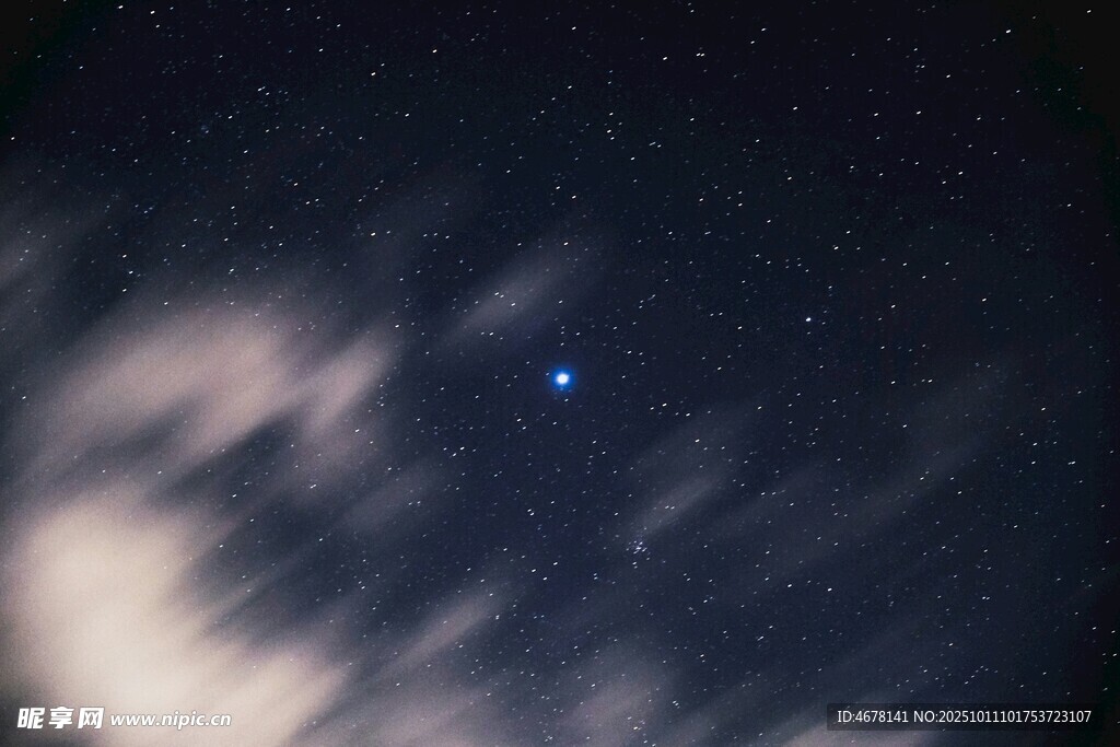夜空中闪耀的明亮星星