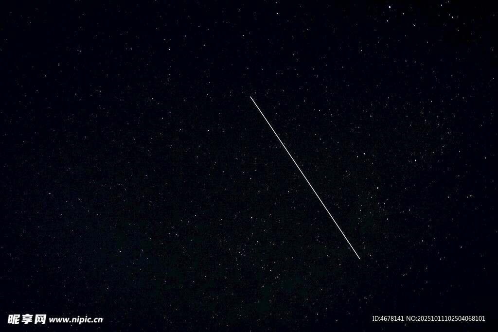 夜空中的流星轨迹