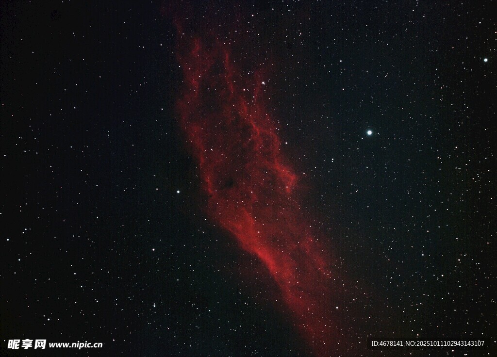 神秘红色星云星空图景