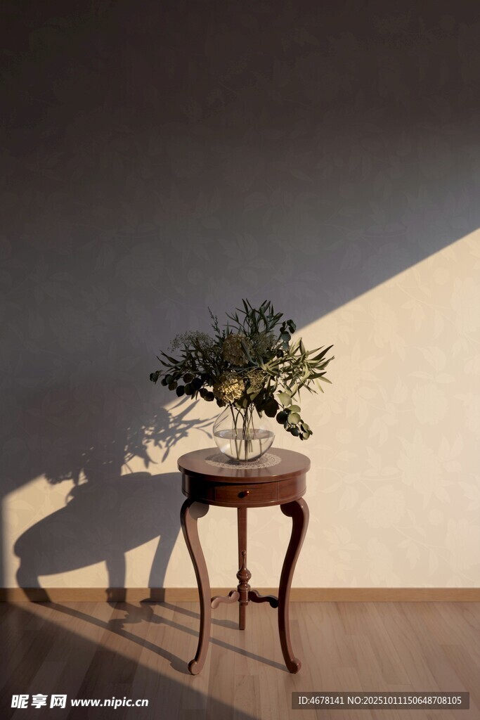 简约室内的绿植小桌景致