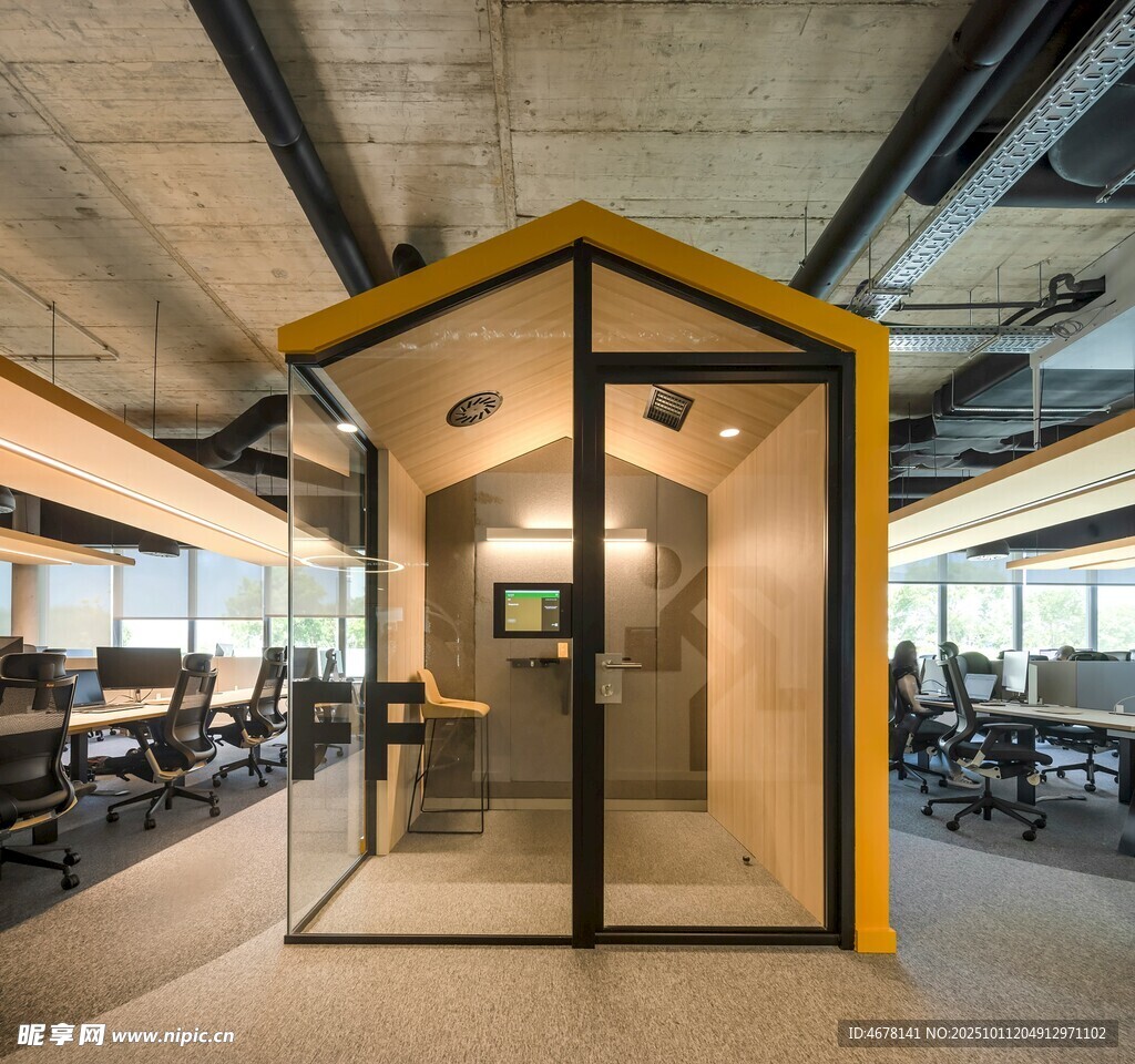 现代办公玻璃小屋设计
