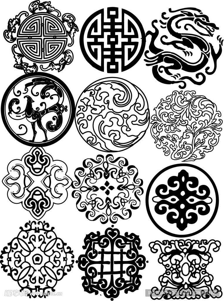 传统中式古典花纹图案集