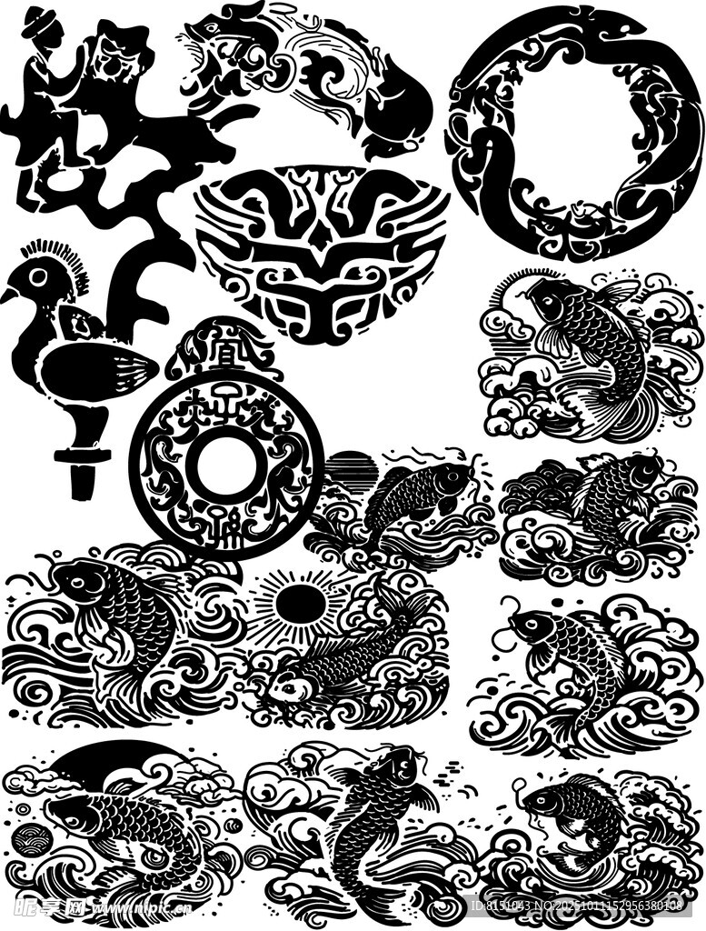 传统中式吉祥图案集合