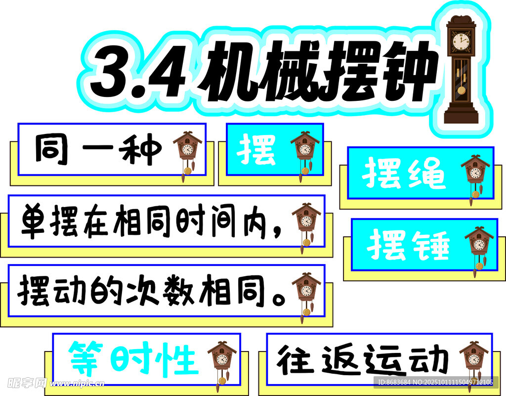 时钟板书