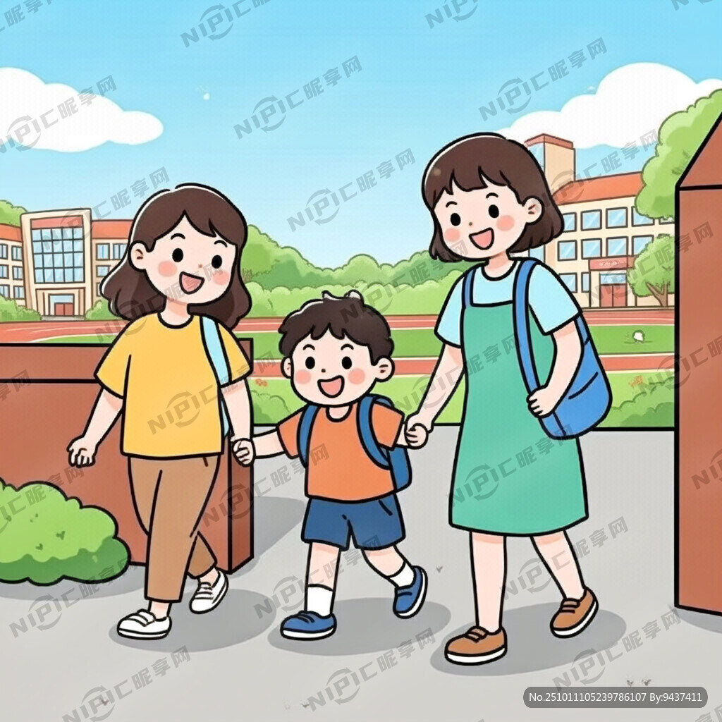 在学校门口