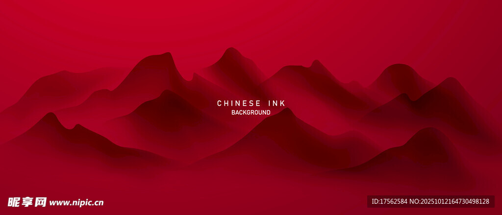 红色山峦背景图