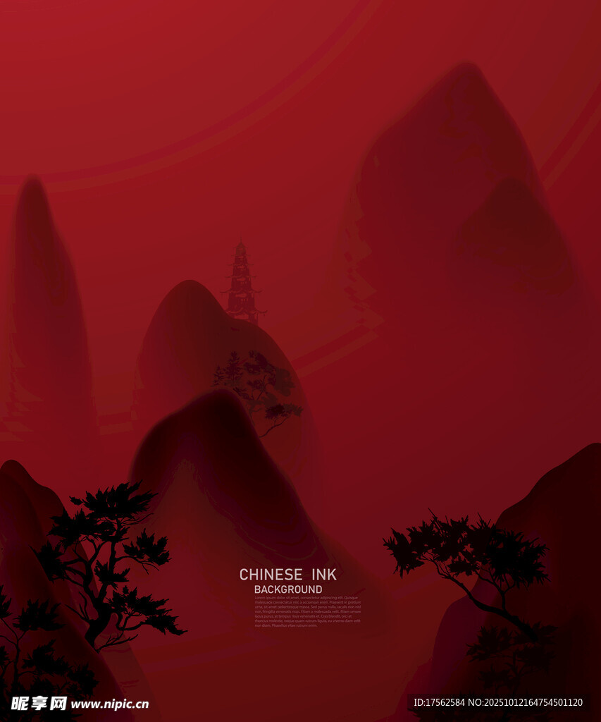 红色山峦间的神秘景致