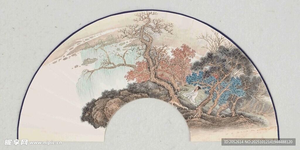 中式山水扇面绘画艺术