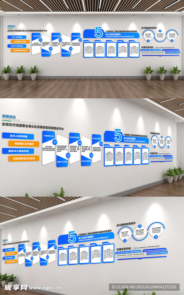 企业办公区文化墙设计展示 