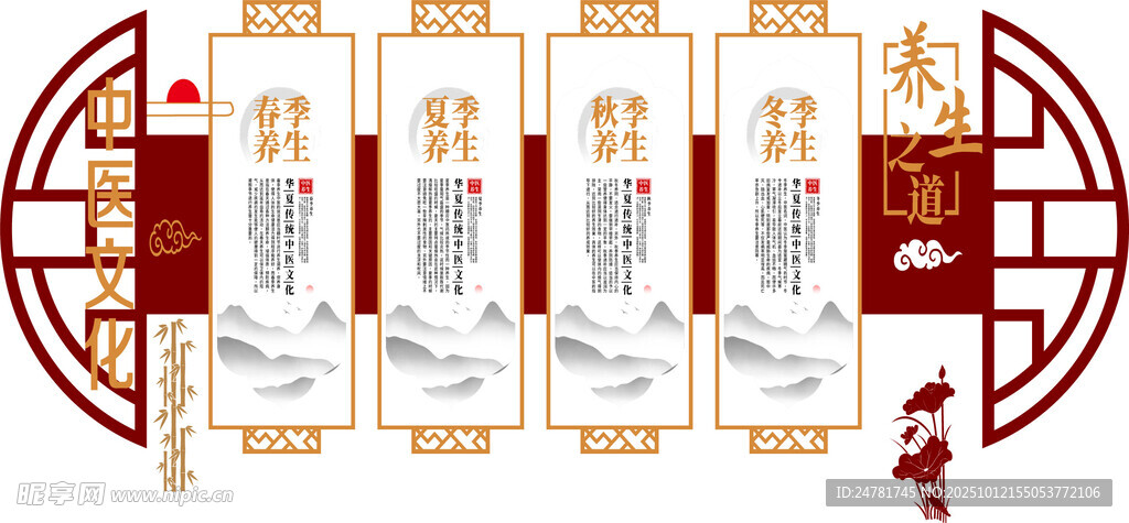 中医文化四季养生文化墙