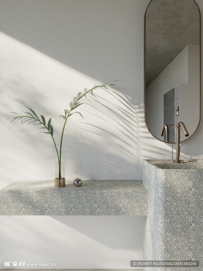 简约浴室的绿植装饰美学