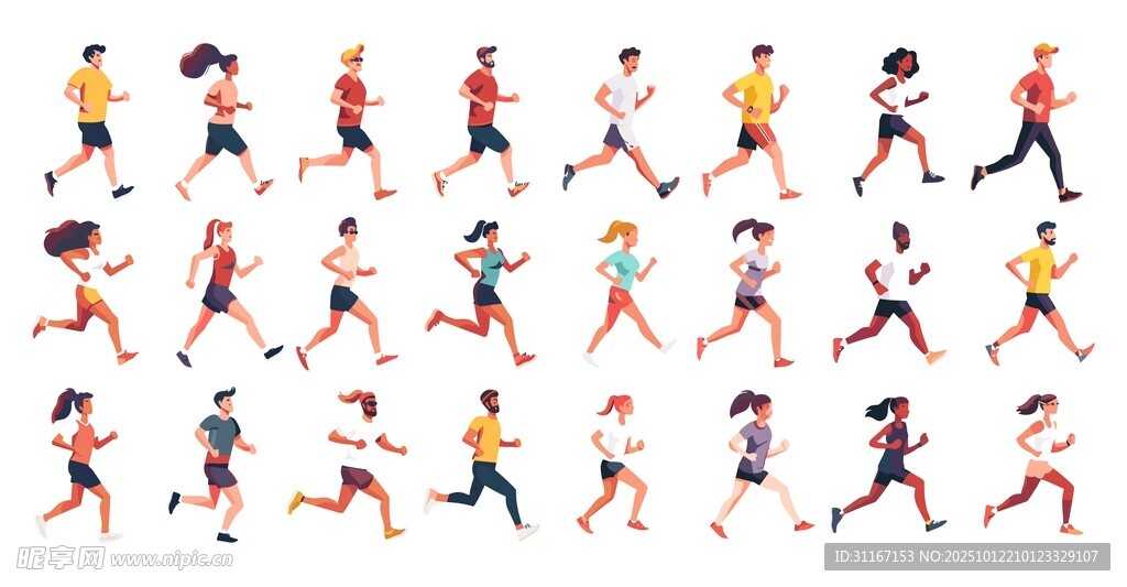 人物跑步插图