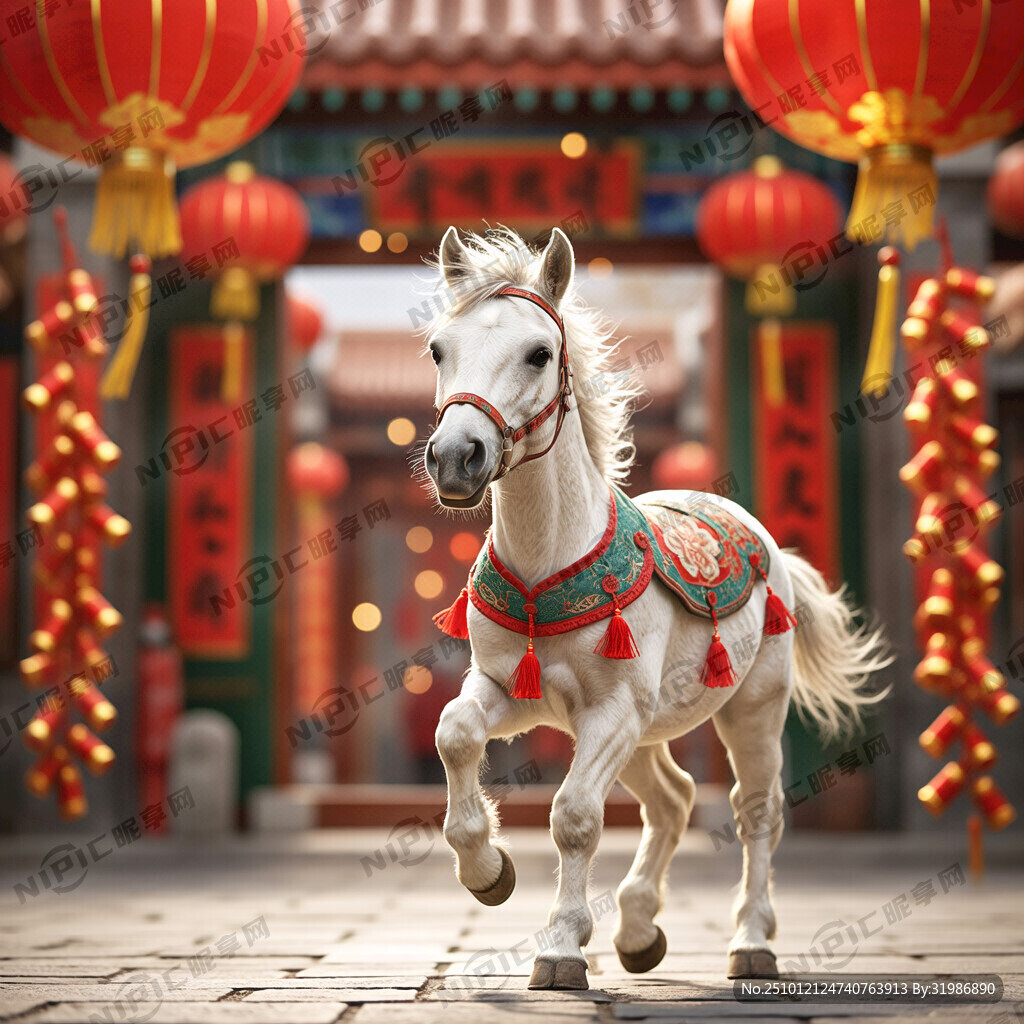 可爱小马 复古 中国 新年