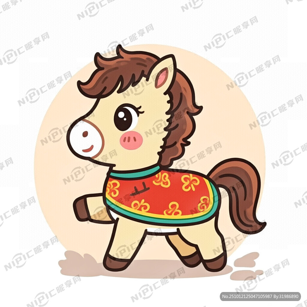 可爱小马 复古 中国 新年