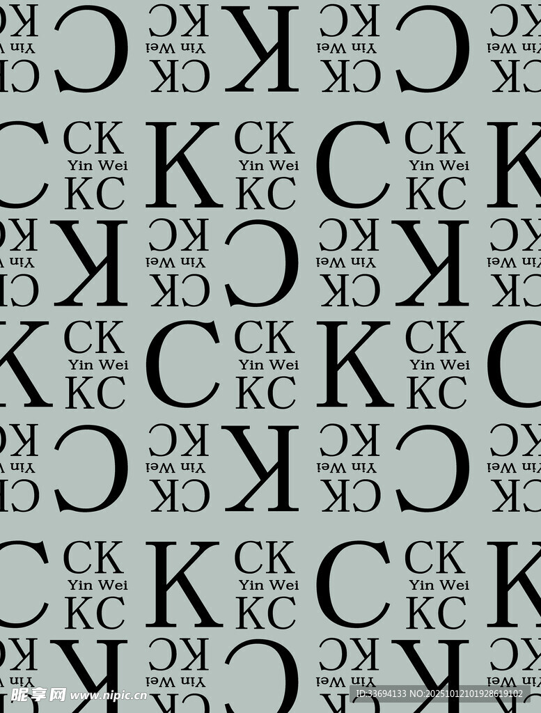 CK字母重复图案背景图