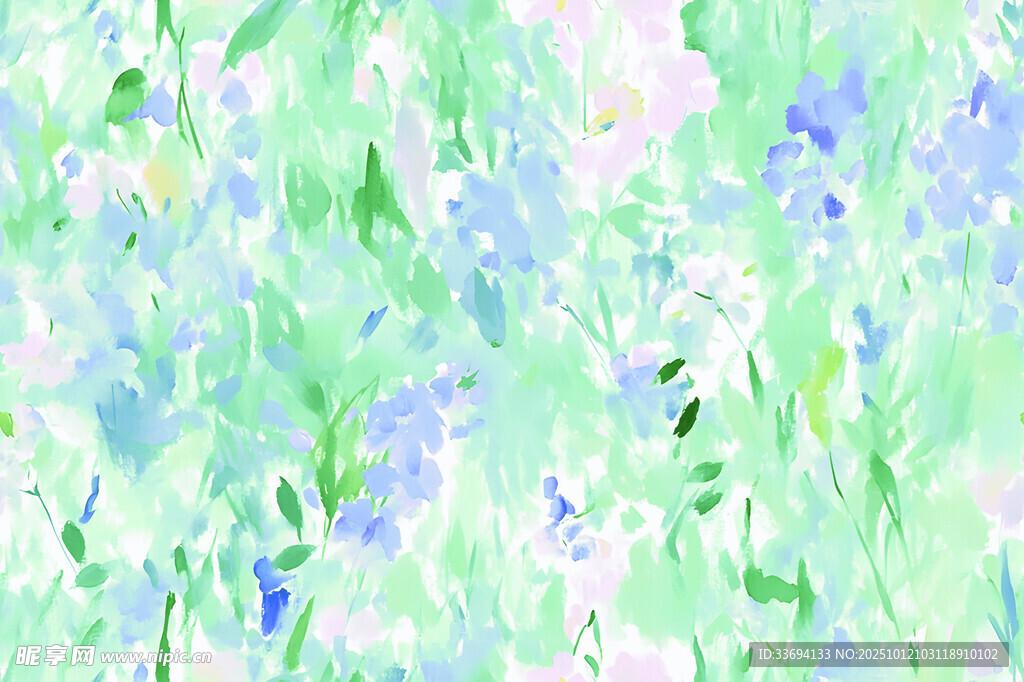 清新水彩抽象花卉