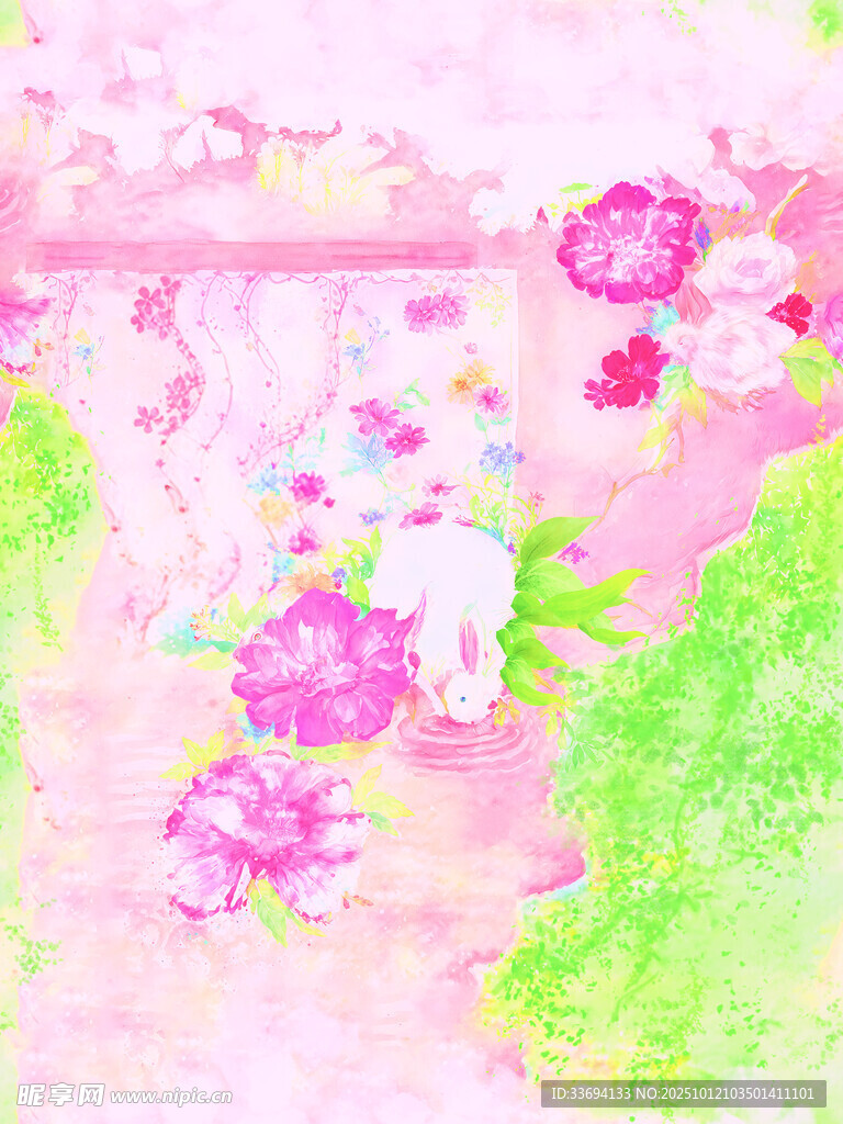 油画兔子