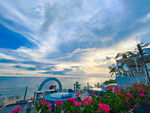 海边浪漫景致与绚烂花卉
