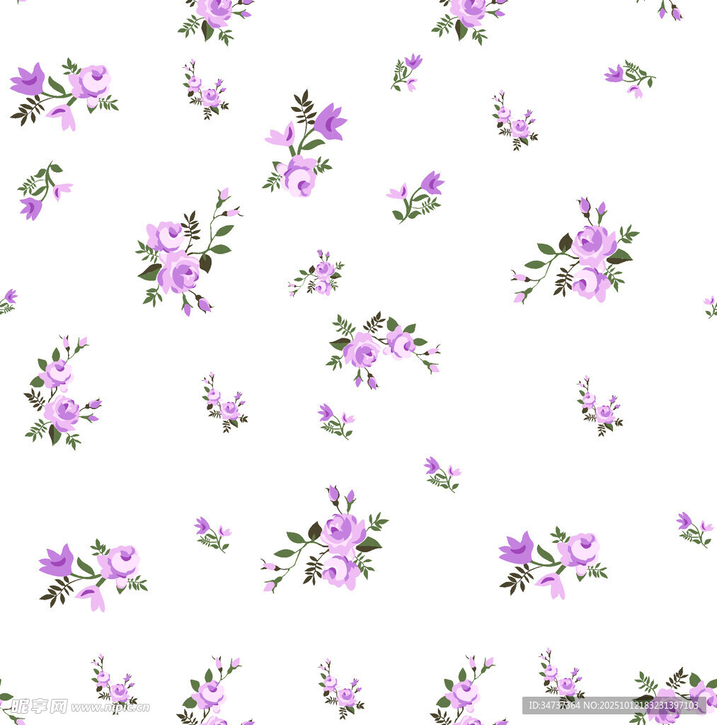 小碎花紫色花卉图案背景