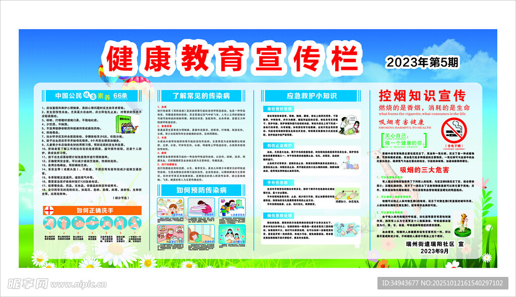 健康教育宣传栏展示